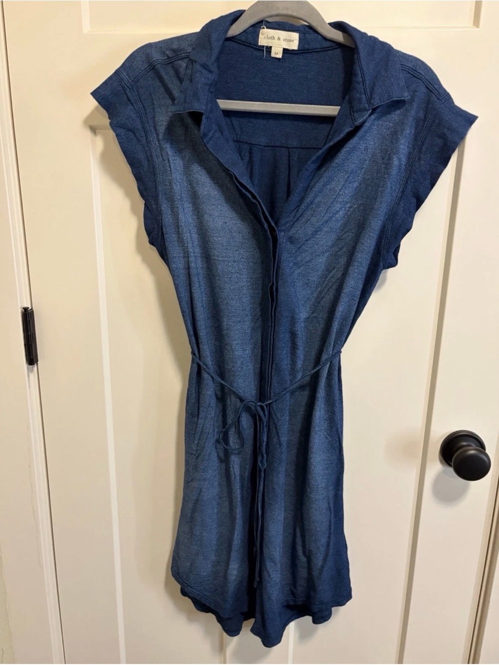 cloth & stone Womens Navy V-Neck Cap Sleeve Dress Size M